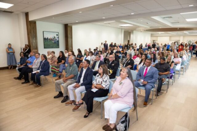 Guests attend the Muscogee Healing & Recovery Center ribbon-cutting ceremony.